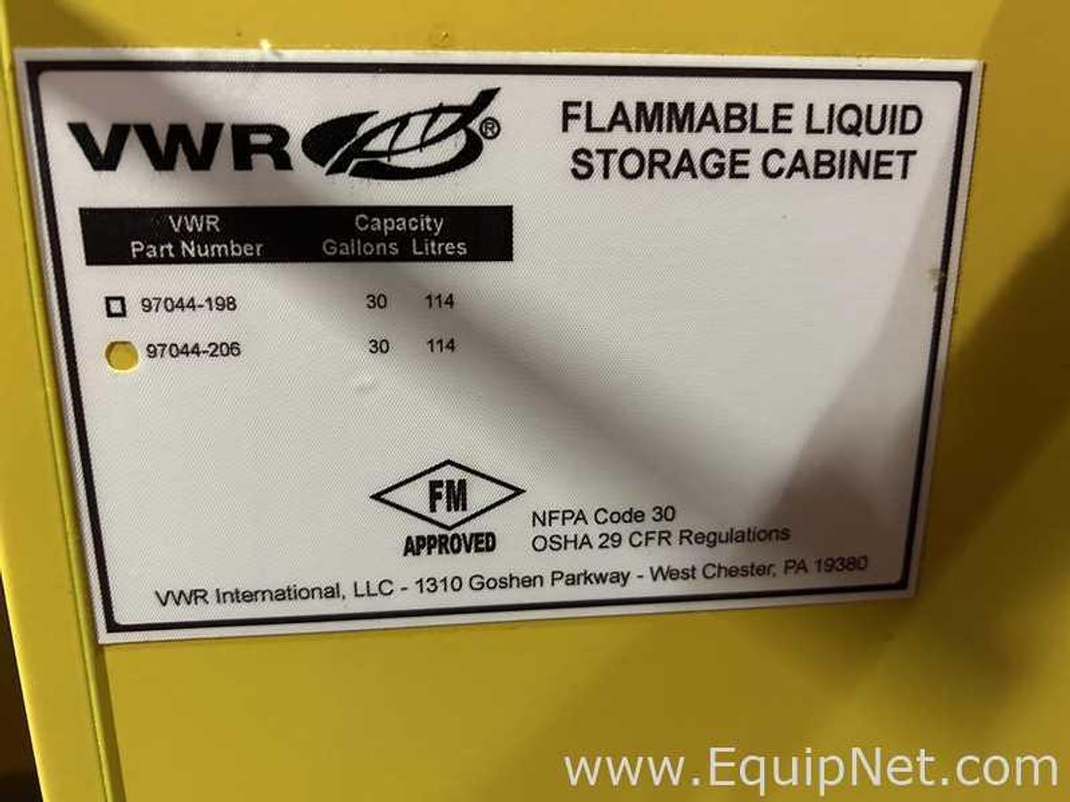Used VWR 97044-206 Safety Cabinet for Flammables and Corrosives Products