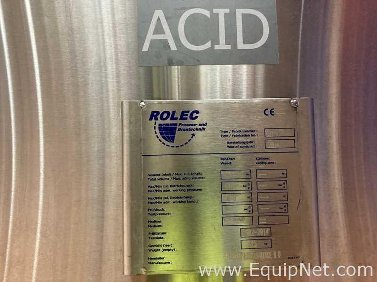 Used 7600 Lt - 64 BBL Rolec Stainless Steel Acid Tank