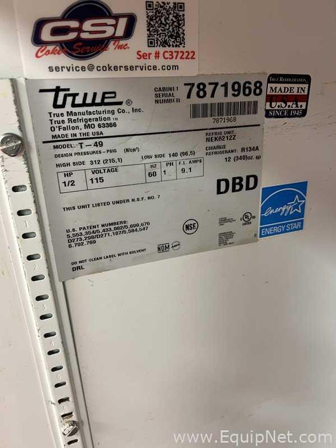 Used True T-49 Two Door Reach In Refrigerator