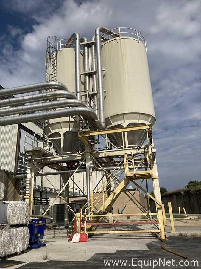 Used Lot of Two Meridian 3000 Cu. Ft. Spent Grain Silos