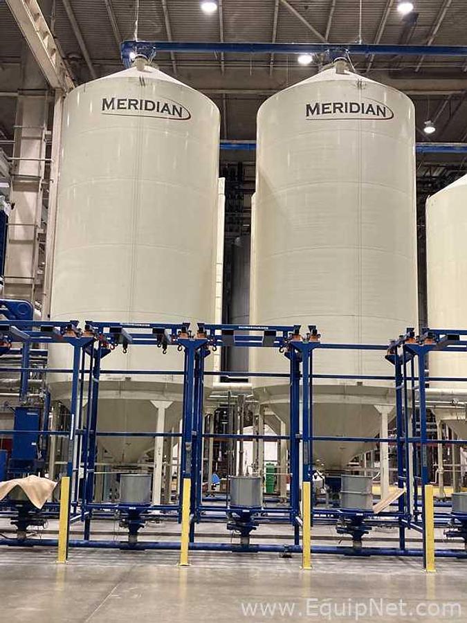 Used Lot Of Two Meridian 3000 Cu. Ft. Grain Silos On Weigh Cells