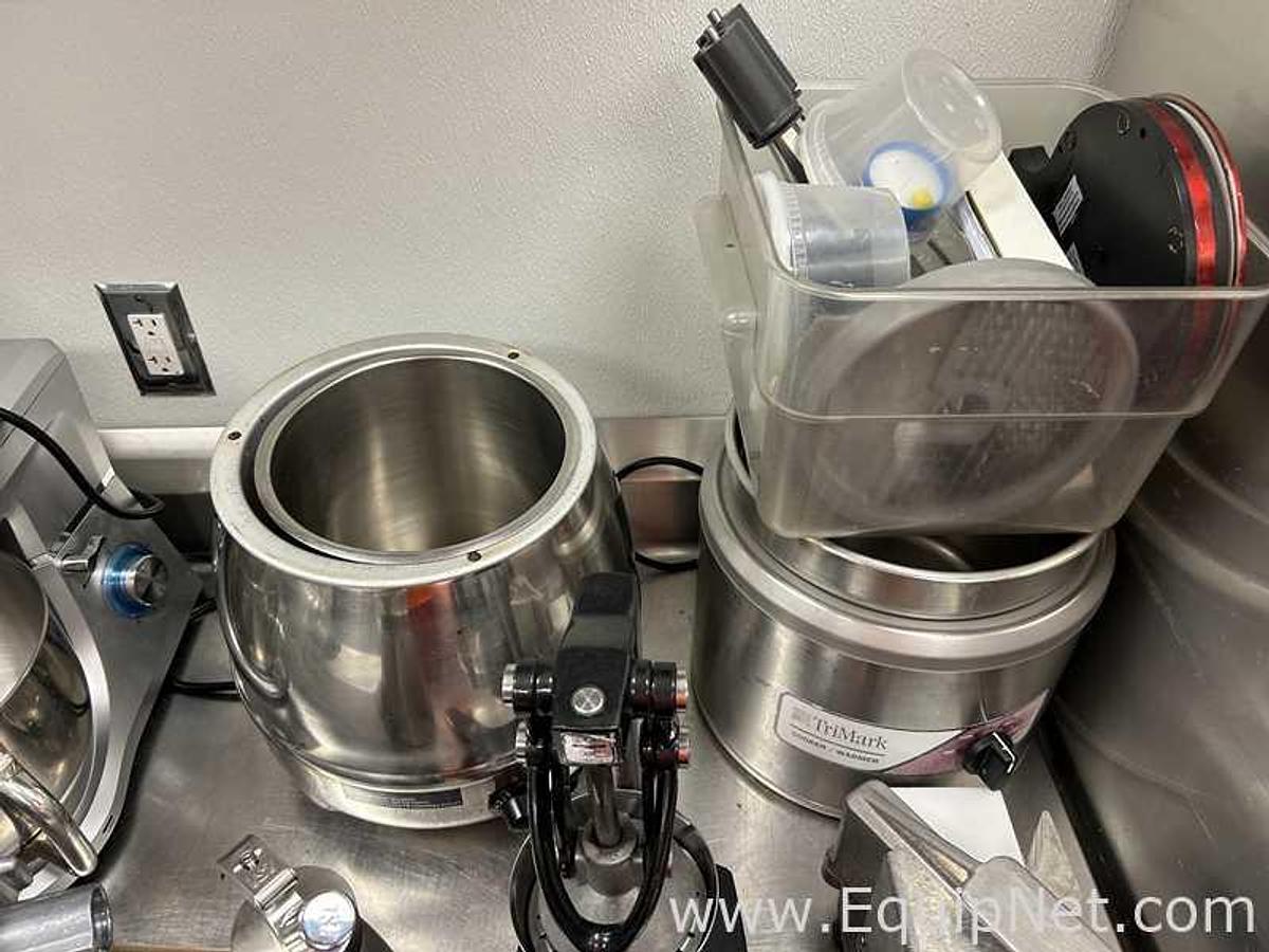 Used Stainless Steel Table with Lot of Miscellaneous Kitchen Equipment