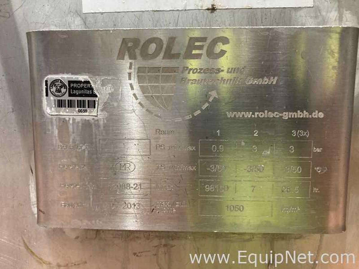 Used 981 HL - 835 BBL Rolec Bright Beer BBT And Storage Stainless Steel Jacketed Tank