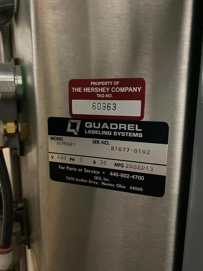Used Quadrel Labeling System Rotary Labeler