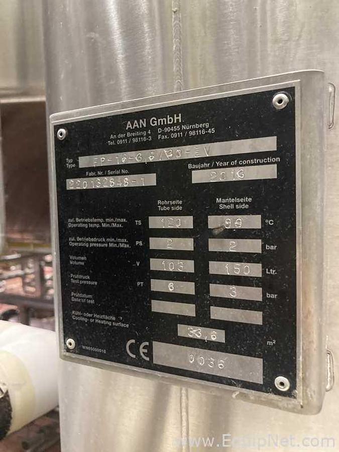 Used AAN GmbH Type FP-16-3.5/30-EV Vertical Condenser Heater