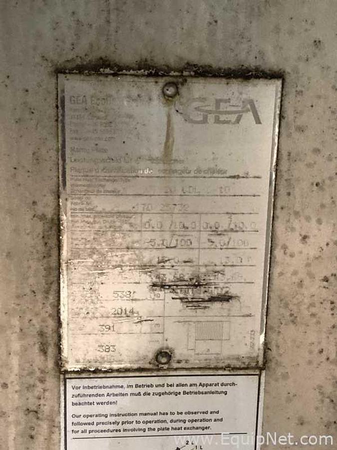 Used GEA Ecoflex UT20 CDL C10 Stainless Steel Plate Heat Exchanger