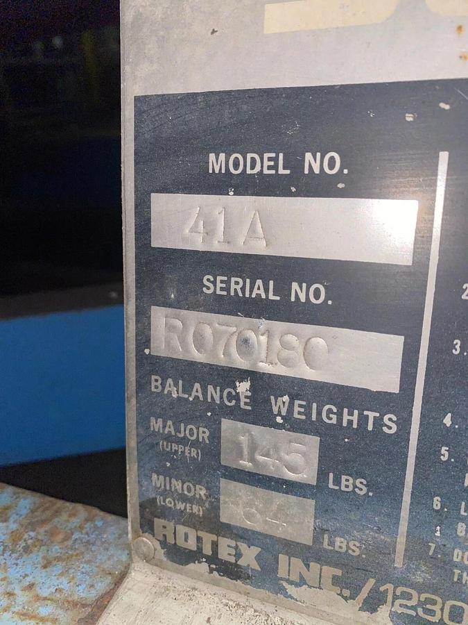 Used Industrial Rotex Screener