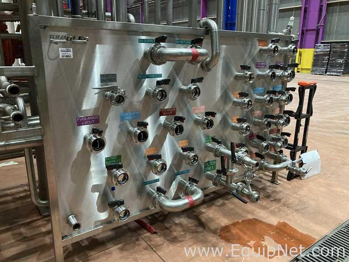 Used One Lot Of Three Rolec 8 Foot Stainless Steel Vessel Manifold Panels