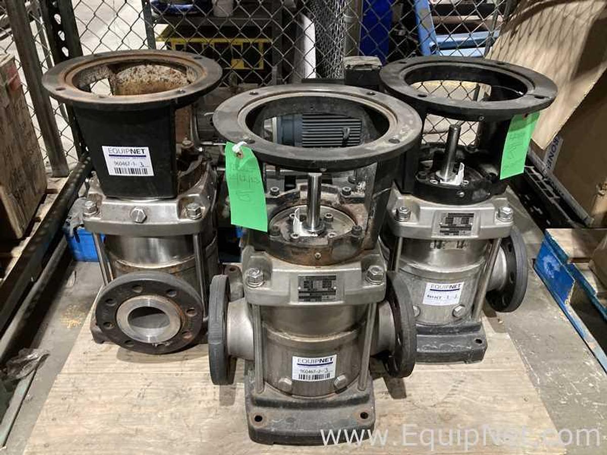 Used Lot Of Three REBUILT Grundfos Pumps Less Motors Type CRN45-1A-F-G-E-H00E Model B98439945P11511
