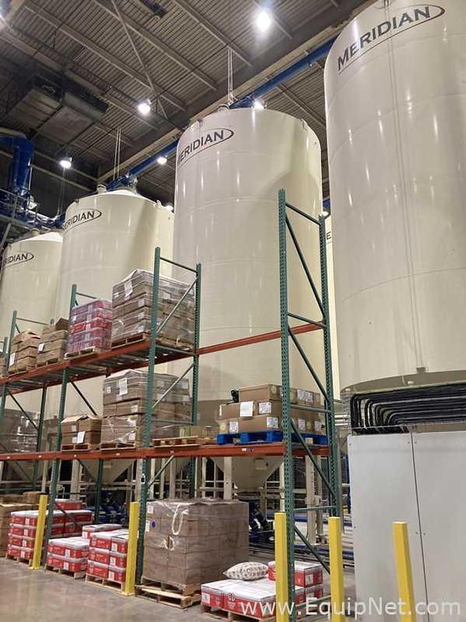 Used Lot Of Two Meridian 3000 Cu. Ft. Grain Silos On Weigh Cells