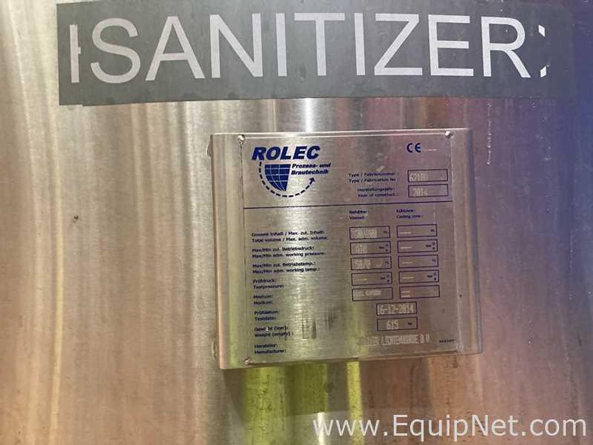Used 7600 Lt - 64 BBL Rolec Stainless Steel Sanitizer Tank