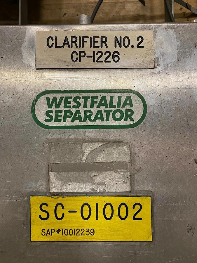Used Westfalia Clarifier Centrifuge