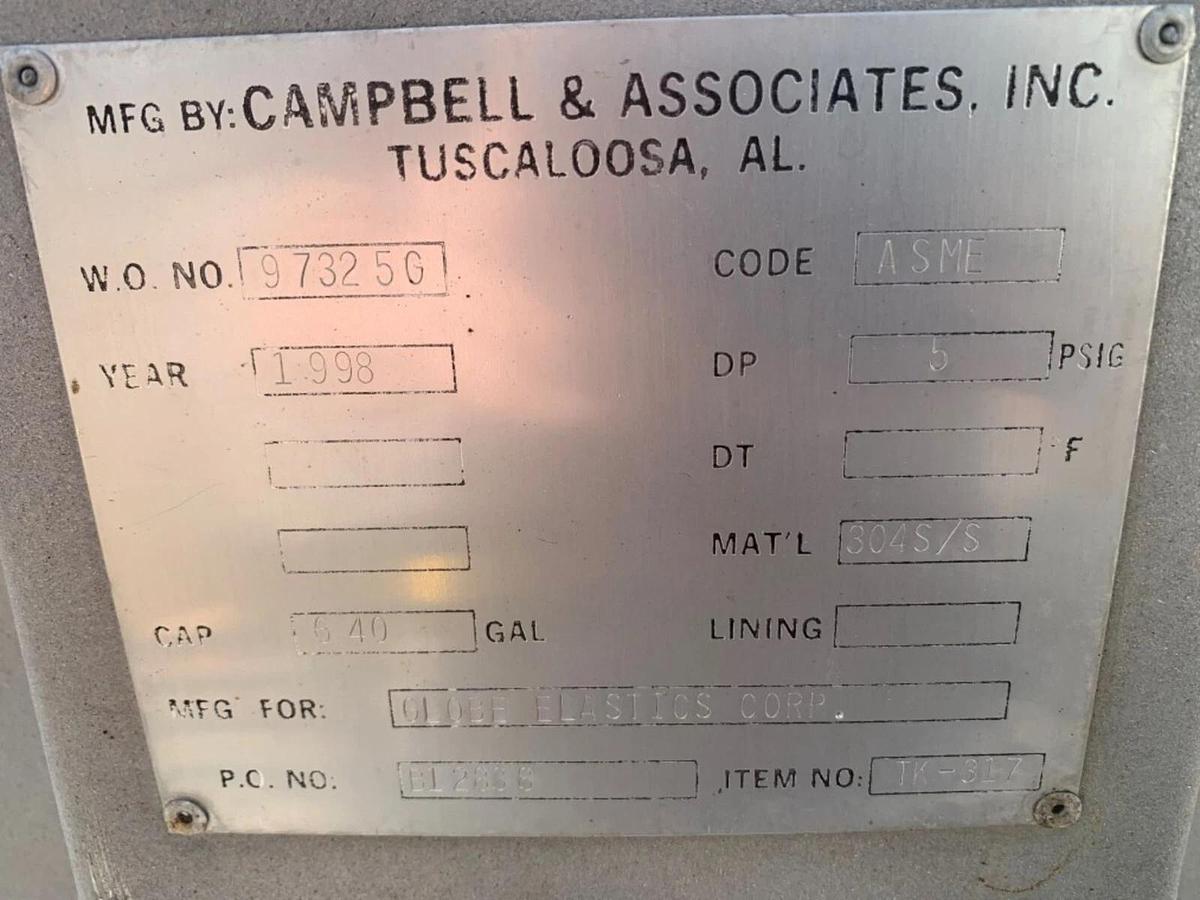 Used 640 Gallon SS Tank