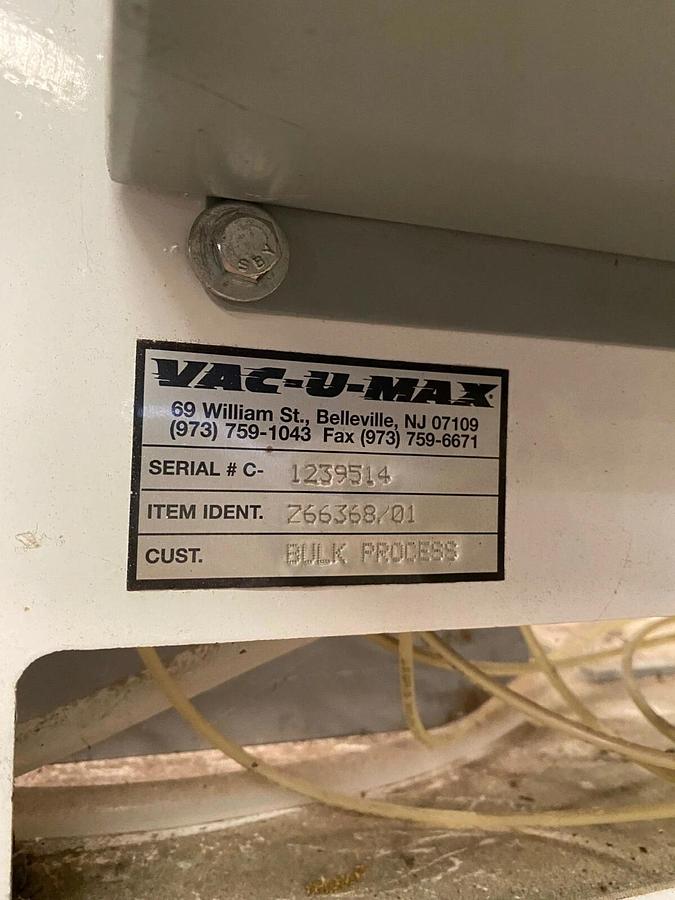 Used VAC-U-MAX Bulk Process-Pneumatic Bag Compactor