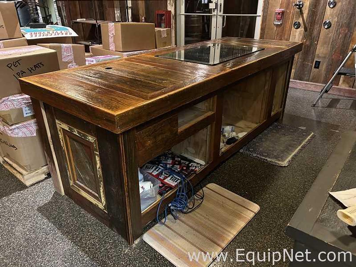 Used Wooden Counter with Inbuilt Display