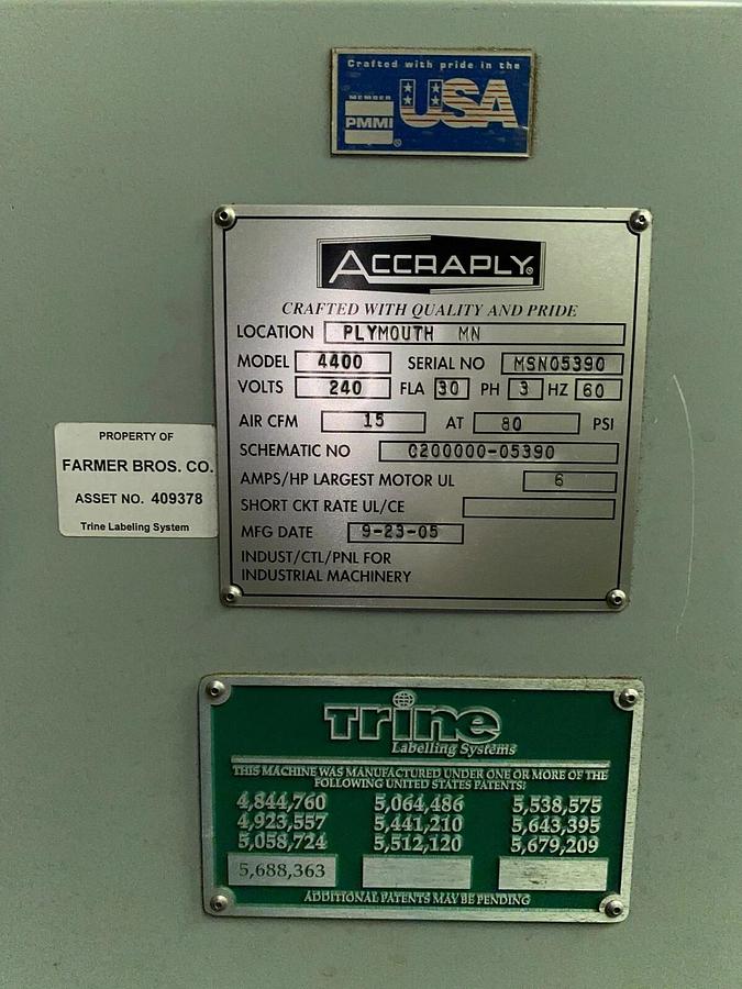 Used Trine Roll Fed Wraparound Labeler