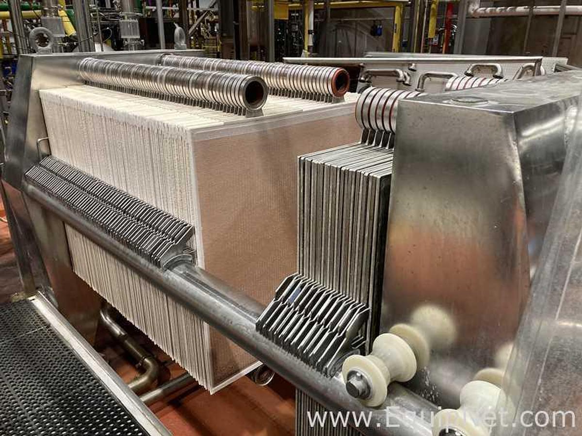 Used Schenk Filterbau GmbH Type Niro 1000/150 Filter Press Sanitary Stainless Steel 1000 MM