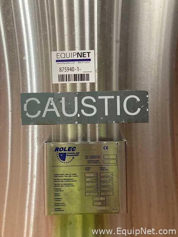Used 7600 Lt - 64 BBL Rolec Stainless Steel Caustic Tank
