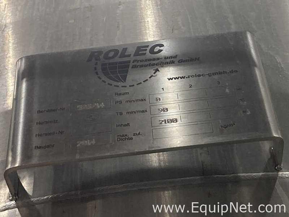 Used 2100 Lt - 17.8 BBL Rolec Stainless Steel Caustic Tank