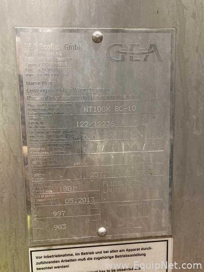 Used GEA Ecoflex NT 100 X BC-10 Stainless Steel Plate Heat Exchanger