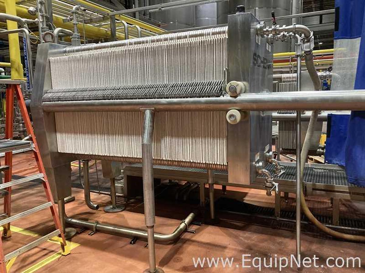 Used Schenk Filterbau GmbH Type F1 1000/150 Filter Press Sanitary Stainless Steel 1000 MM