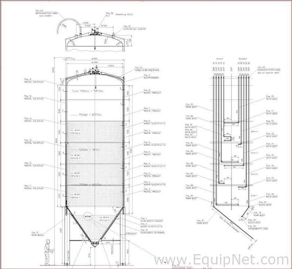 Used 118745 Liter Rolec Fermentation And Storage Vessel 1015 bbl and 1187.5 hl