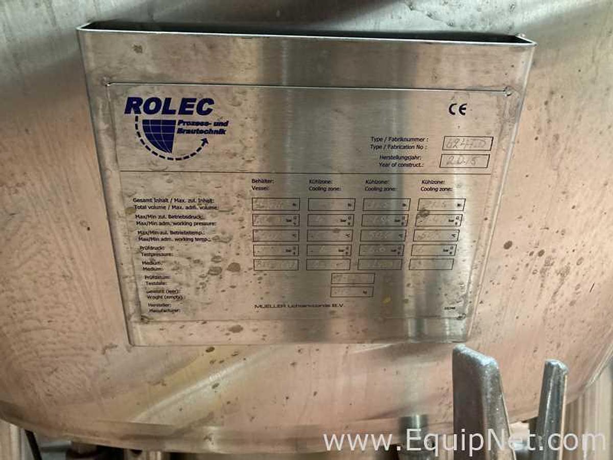 Used 43500 Liter Rolec Fermentation And Storage Vessel 370 bbl and 435 hl