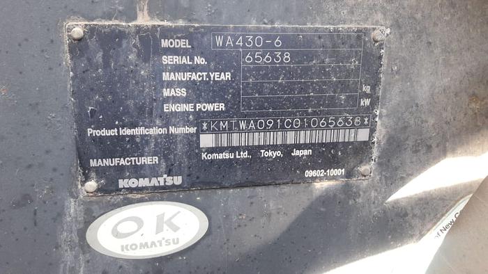Usado 2011 KOMATSU WA430-6