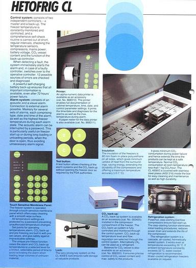 Used HETO Ultra freezer, type HETOFRIG CL 3008 E – minus 80 ° Celsius.