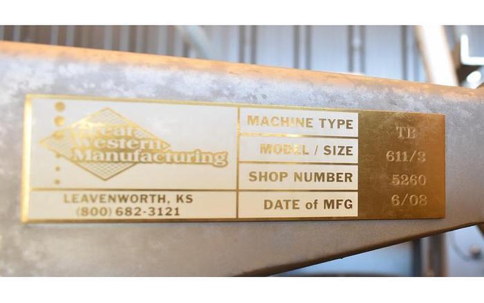 Used USED GREAT WESTERN TB 611/3 IN-LINE GYROSCOPIC PRESSURE SIFTER