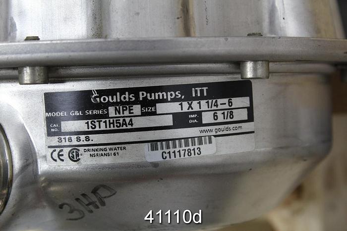 Used Goulds NPE Single Stage Centrifugal Pump, 1x1.25x6 #41110
