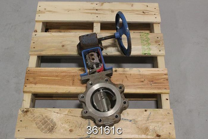 Used Jamesbury 4" Hand Operated Butterfly Valve, 815L-11-3600 MT #36161