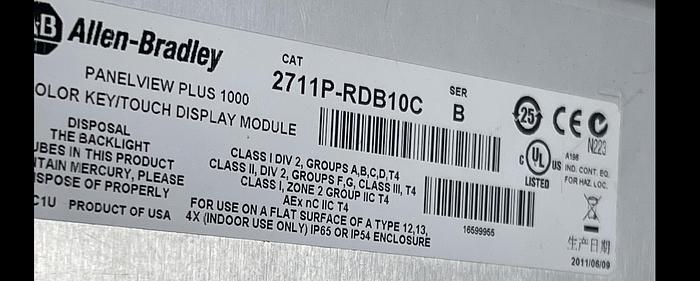 Used Allen-Bradley 2711P-B10C4D1 Ser A, 2711P-RP1 Ser G, 2711P-RDB10C Ser B 