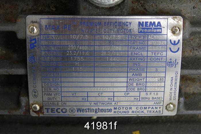 Used Summit 2196 MTO 3x4x10 Pump, SS Casing, 5-Vane SS Impeller #41981