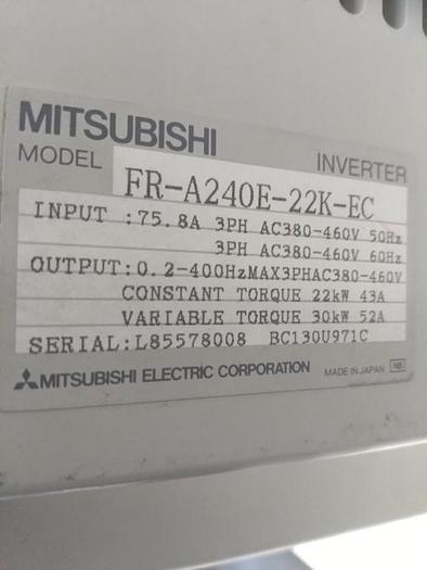Frequenzumformer Freqrol A200 FR-240-E-22K-EC, Mitsubishi Electric, 22/30 KW, neuwertig
