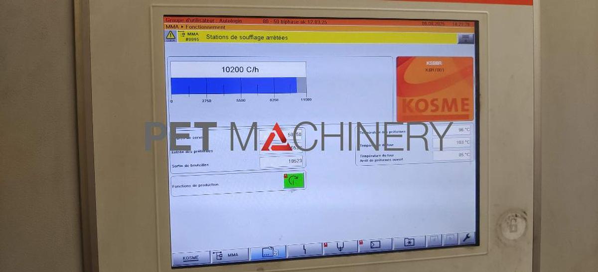 Used 2008 Kosme KSB 6R PET Stretch Blow Moulding machine