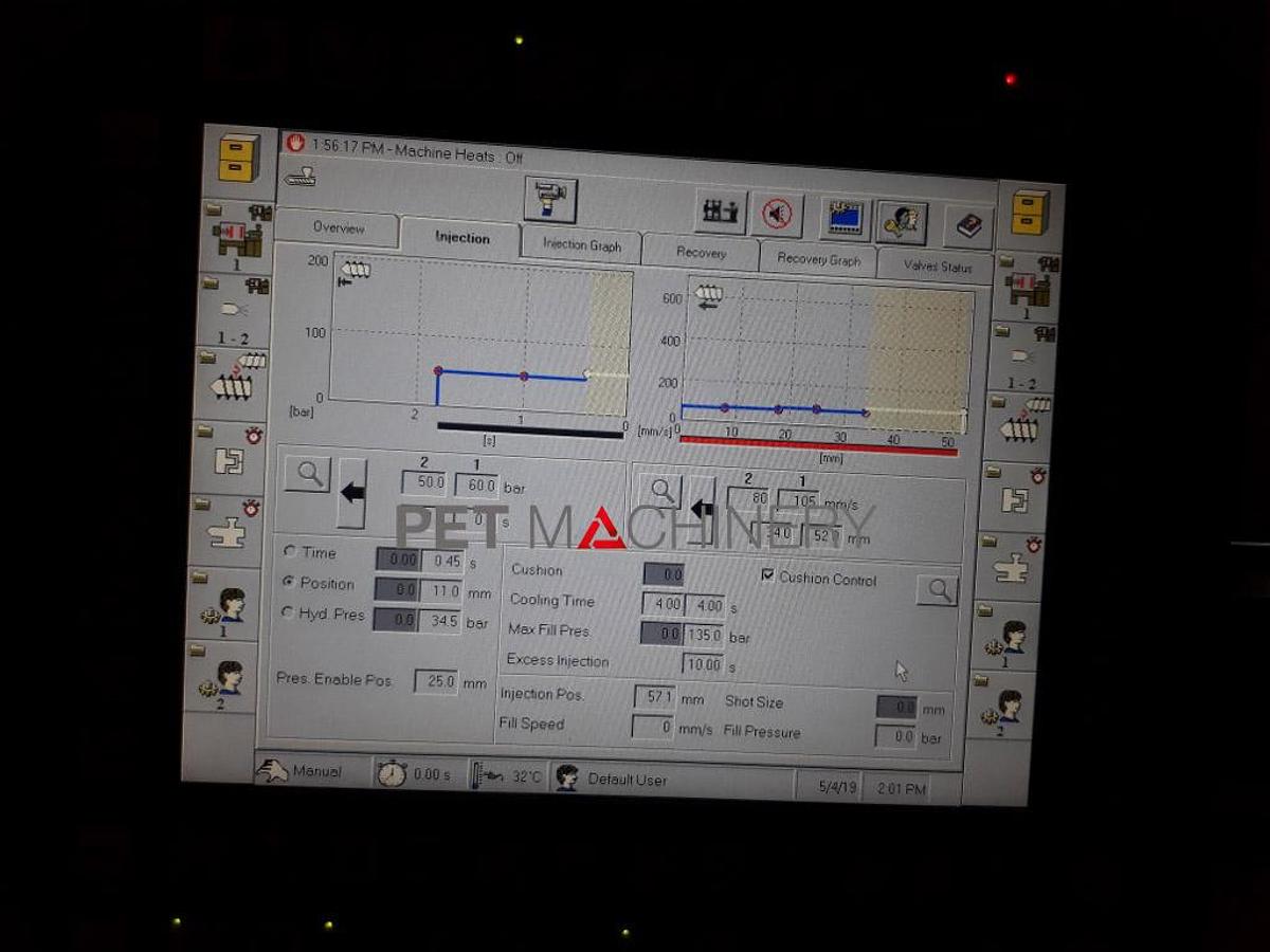 Usado 2010 Husky HyCap 90 PCO1810 Sistema de moldeo por inyección de cierres