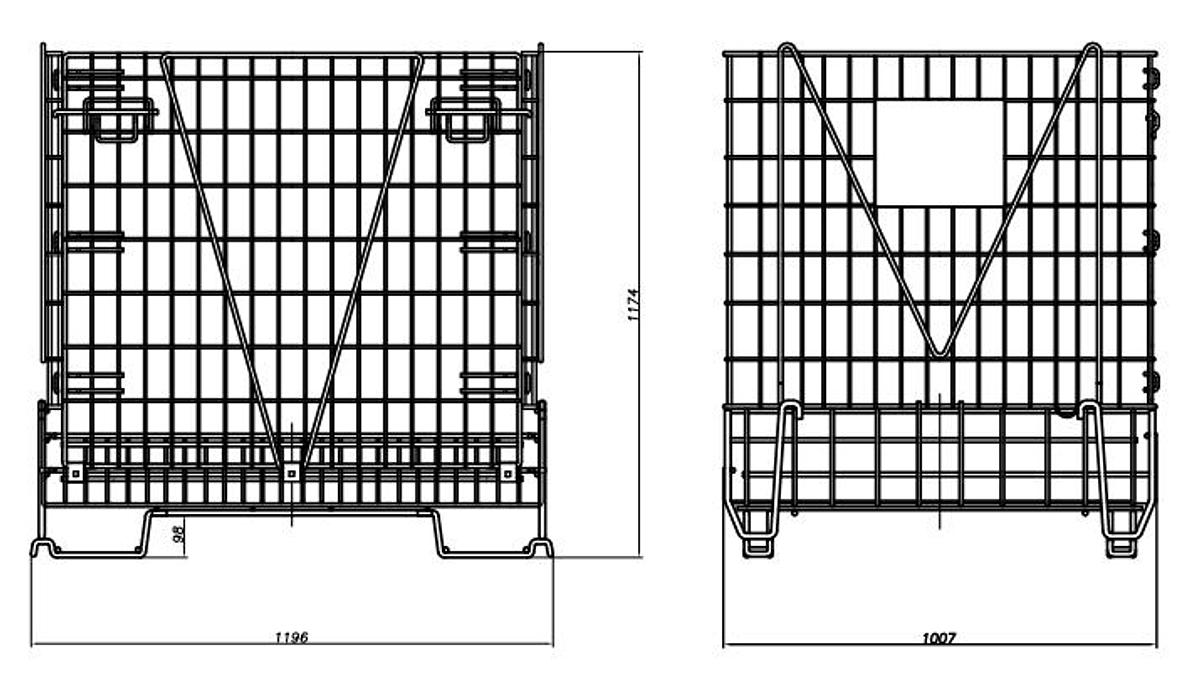 Used Wire Mesh Container for PET Preforms / Bottles