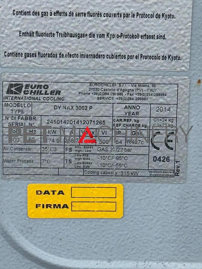 Used 2014 Eurochiller Dy Nax 3002 P