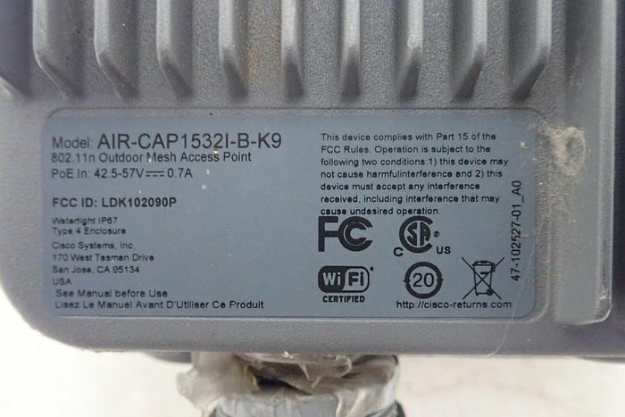 Used Cisco Model AIR-CAP1532I-B-K9 Outdoor Mesh Wireless Access Point