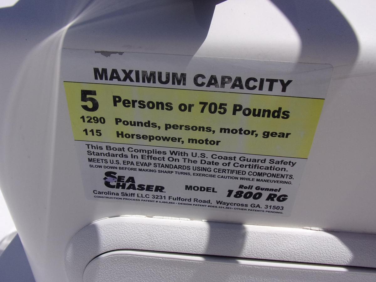 Used 2012 SeaChaser / Carolina Skiff 1800 CC with Mercury 90 4-stroke with only 20 hours!