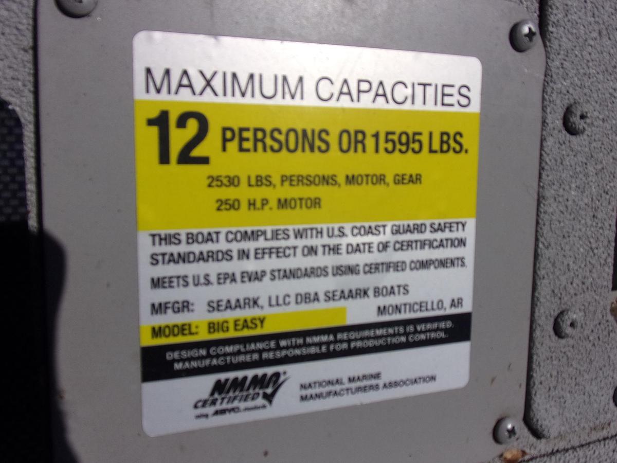 Used 2022 SeaArk Big Easy with Suzuki DF 250