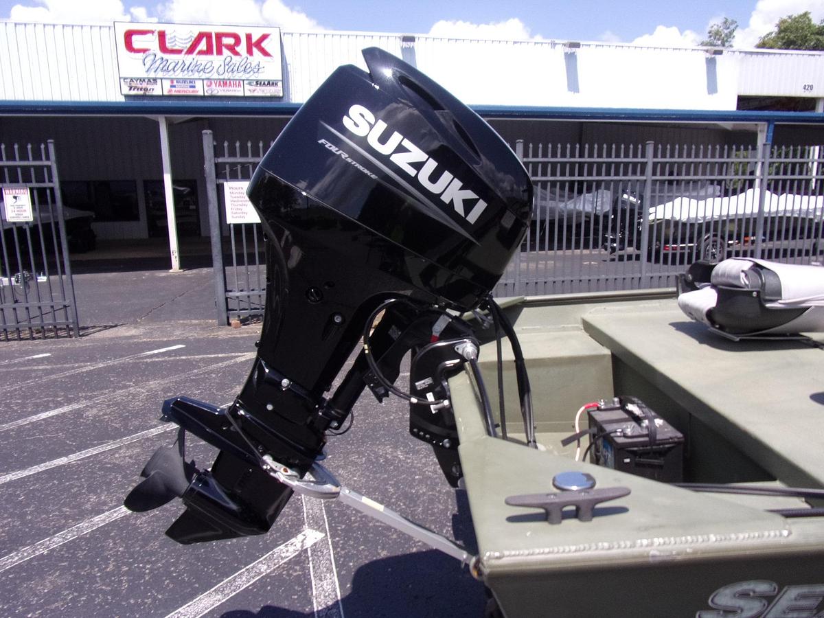 Used 2015 SeaArk 1652 Side Console with low hour, 2023 Suzuki DF 50 4-stroke