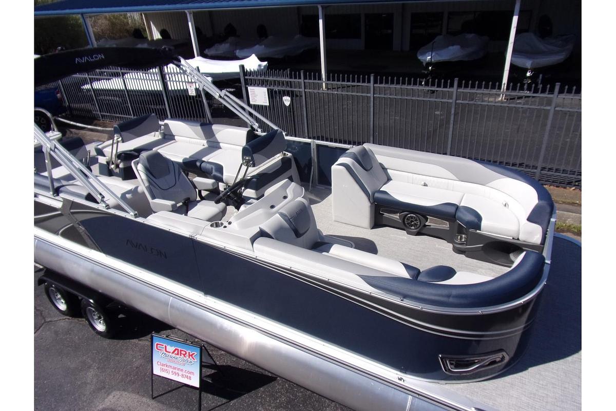 2025 Avalon 25 LSZ Quad Lounger Shift triple log with Mercury 250 Pro XS 4-stroke