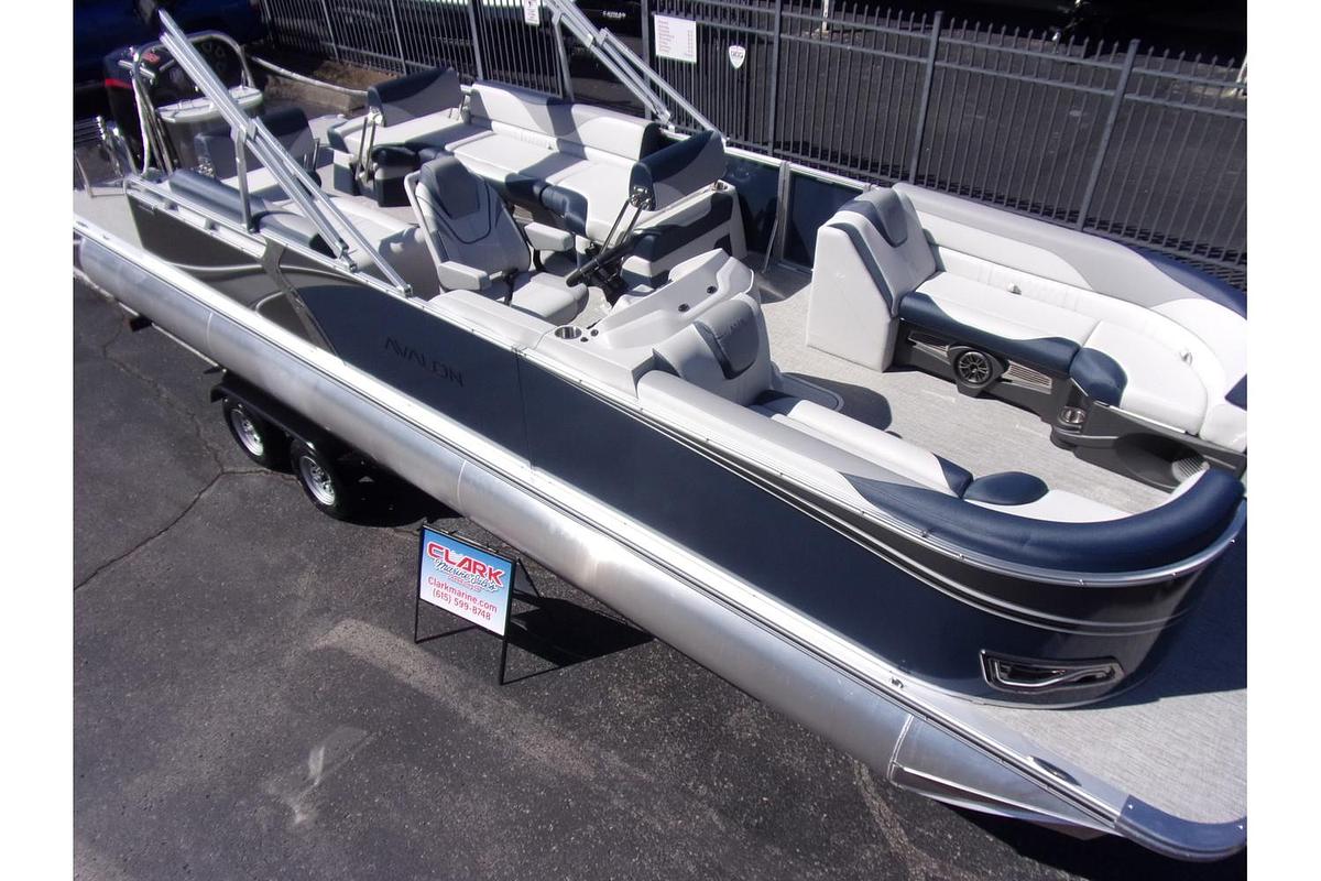 2025 Avalon 25 LSZ Quad Lounger Shift triple log with Mercury 250 Pro XS 4-stroke