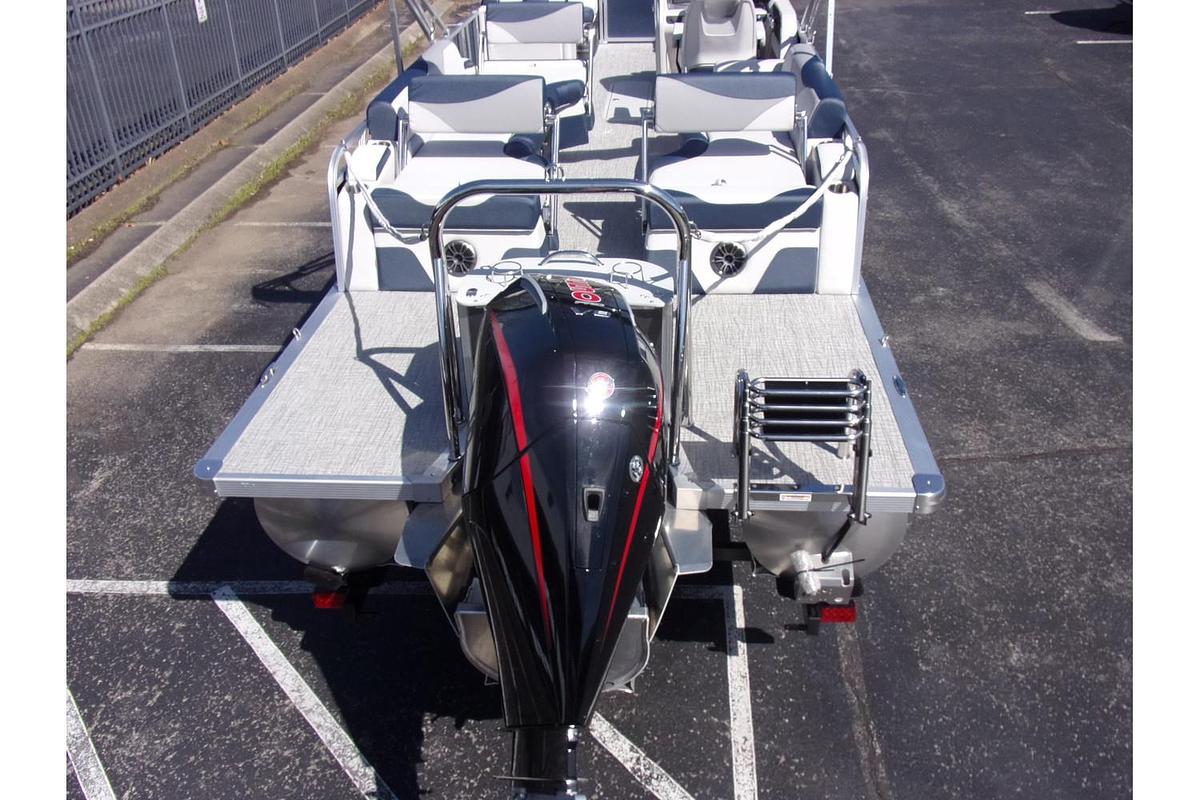 2025 Avalon 25 LSZ Quad Lounger Shift triple log with Mercury 250 Pro XS 4-stroke