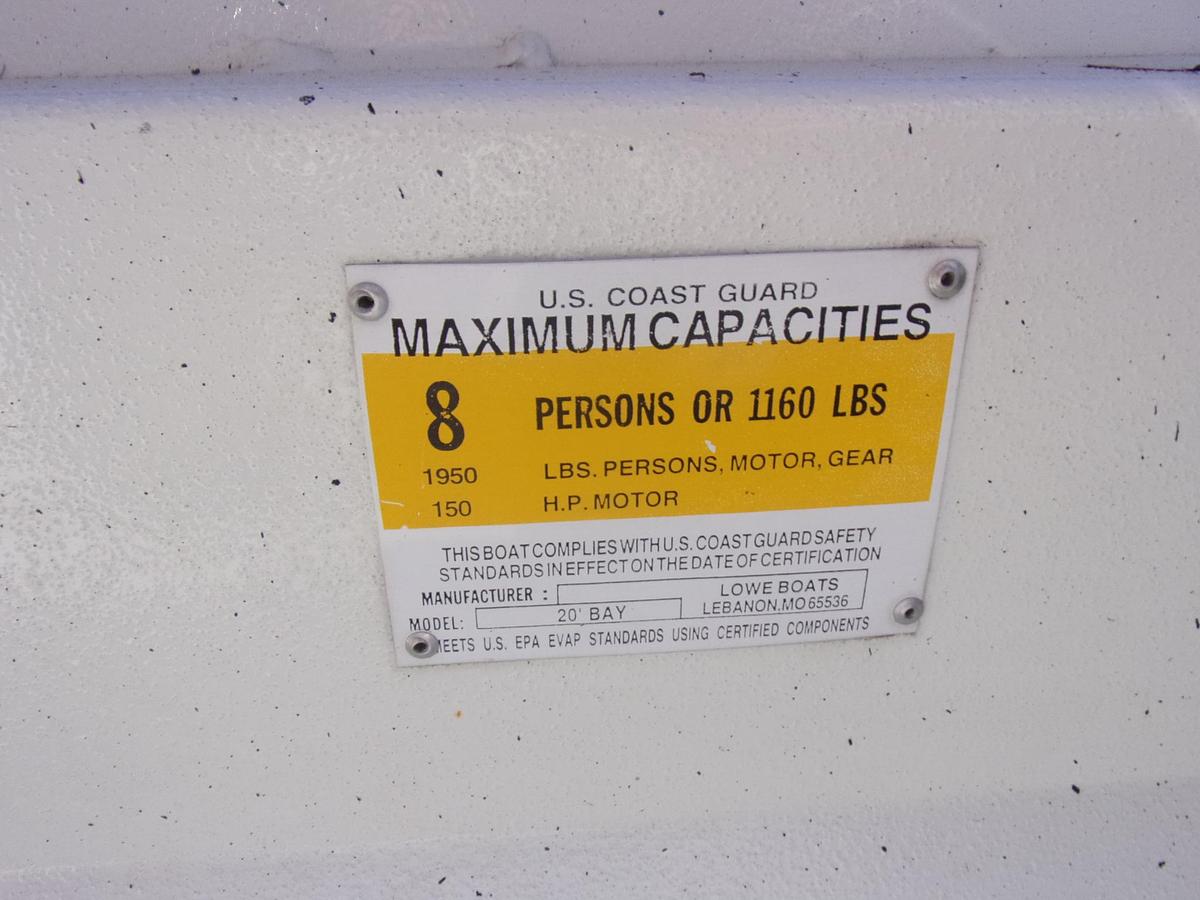 Used 2022 Lowe 20 Bay with Mercury 150 Pro XS ONLY 9 HOURS and 2 year warranty