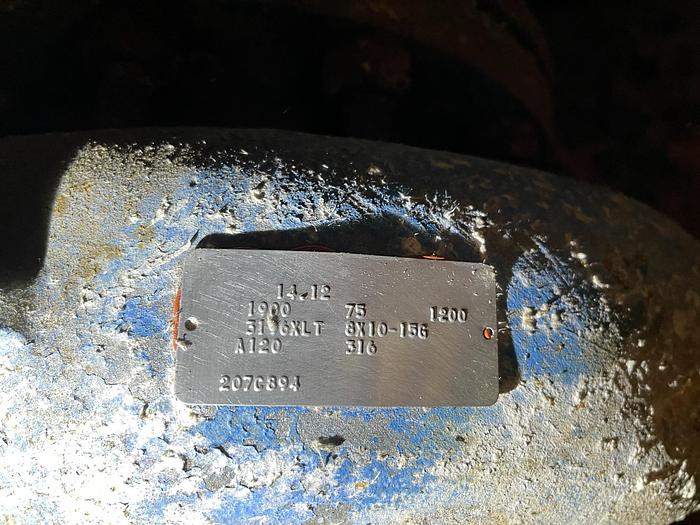 Used GOULDS 3196 XLT 8X10-15G  CENTRIFUGAL PUMP 316 S/S 50  HP