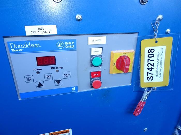 Used Dust Collector, Cartridge, 1,140 CFM, Donaldson, DFO3-3, #S742708