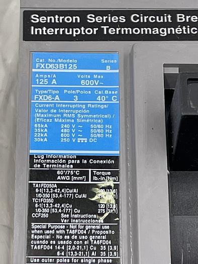Siemens FXD63B125 Ser B  